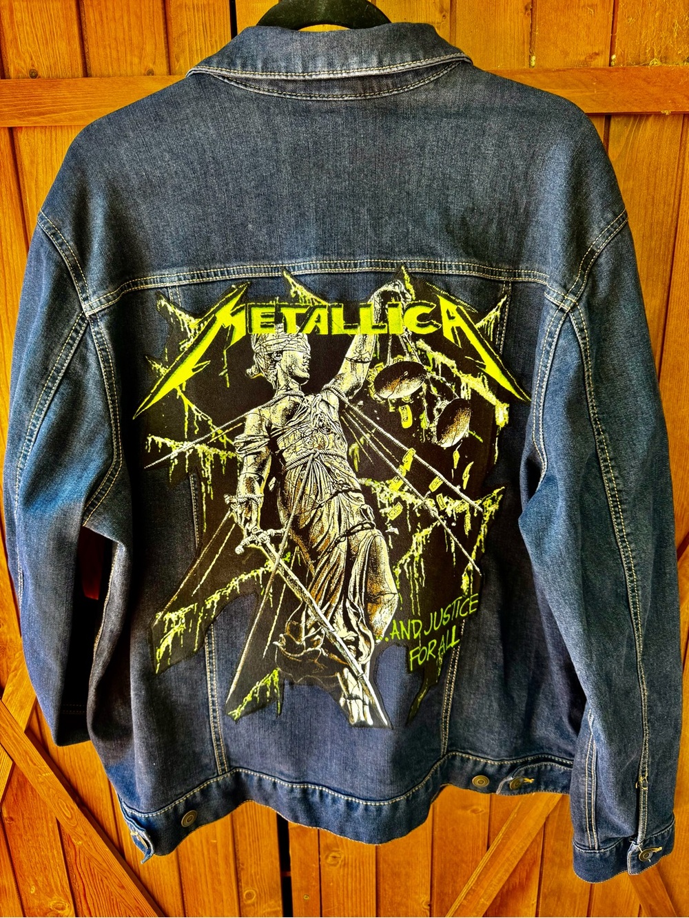 Men's Dark Denim Metallica Jean Jacket-XL